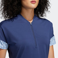 ADIDAS WOMEN'S ULTIMATE365 PRINTED GOLF POLO SHIRT - TECH INDIGO