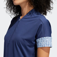 ADIDAS WOMEN'S ULTIMATE365 PRINTED GOLF POLO SHIRT - TECH INDIGO