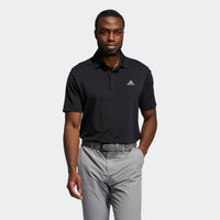 ADIDAS MEN'S ULTIMATE365 SOLID LEFT CHEST GOLF POLO SHIRT - BLACK
