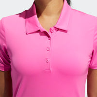 ADIDAS WOMEN'S ULTIMATE365 SOLID GOLF POLO SHIRT - SCREAMING PINK