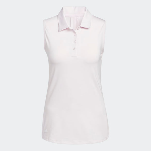 ADIDAS WOMEN'S ULTIMATE365 SOLID SLEEVELESS GOLF POLO SHIRT - ALMOST PINK