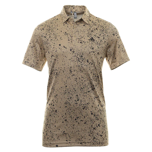 ADIDAS MEN'S Jacquard Golf Shirt - Hemp/Black/Olive Strata