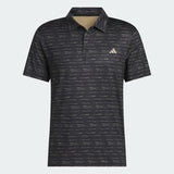 ADIDAS MEN'S STRIPE ZIP GOLF POLO SHIRT - Black/Hemp