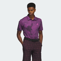 ADIDAS MEN'S FLOWER MESH GOLF POLO SHIRT - Black / Lucid Fuchsia