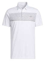 ADIDAS MEN'S Chest-Print Golf Polo Shirt - White